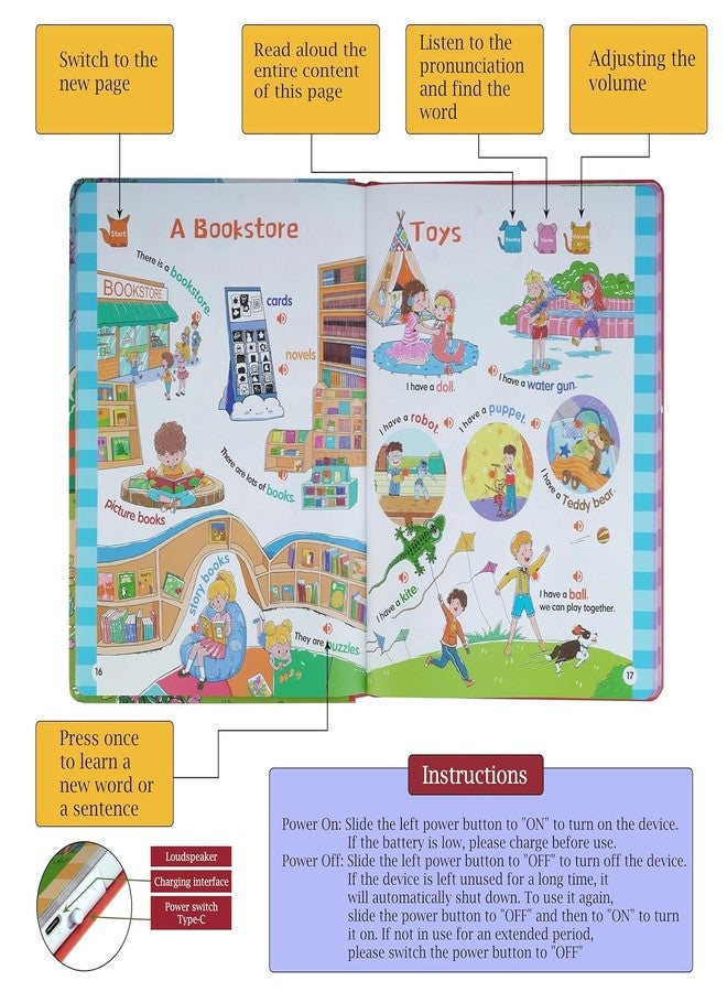 DHARMISHO Children’s English Graded Reading Interactive Audio Book | 500+ Words & 300+ Sentences | Touch & Listen Voice Book with Fun for Kids Ages 3+ | Learn English with Sound - Image 4